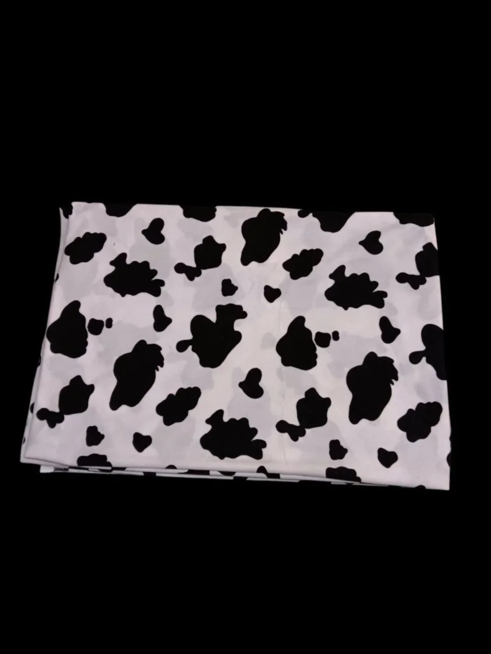 Fleece Sewing Fabric Black White Cow Spots for Costume  2-3/8 yd x 60